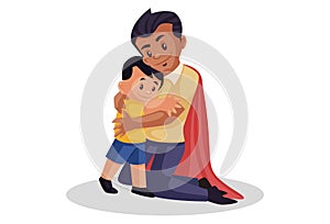 Super Dad Vector Cartoon Illustration