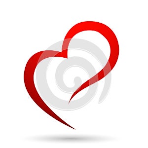 Abstract heart shape outline medical health care Vector illustration. Red heart icon illustration on white background