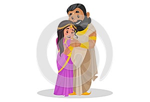 King Janaka Vector Cartoon Illustration