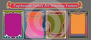 Psychedelic Colors Art Nouveau Frames