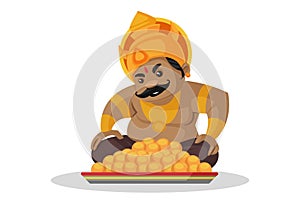 Kumbhakarna Vector Cartoon Illustration