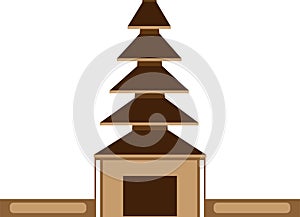 Vector of Balinese temples