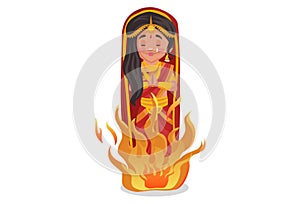 Draupadi Vector Cartoon Illustration