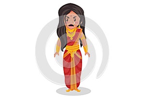 Draupadi Vector Cartoon Illustration