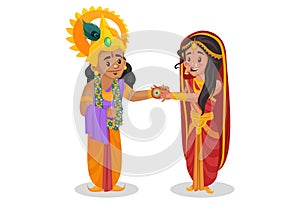 Draupadi Vector Cartoon Illustration