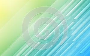 Vector Abstract Diagonal Stripes Texture in Pastel Blue, Green and Yellow Gradient Background