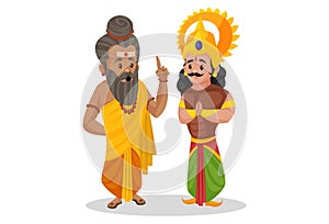Vector Graphic Illustration of Dronacharya