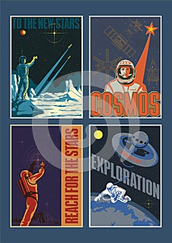 Old Space Propaganda Vector Set