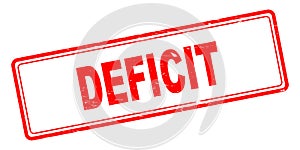 Deficit stamp on white