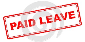 Paid leave stamp on white