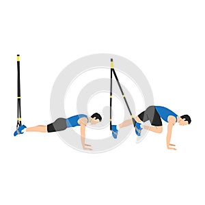Man doing TRX Suspension strap Mountain climber