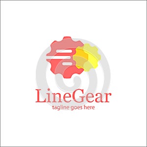 Line Gear Logo Design Template