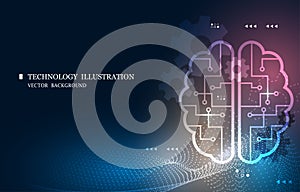 Brain technology background.Artificial Intelligence concept