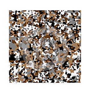 Military Camouflage pattern with pixelate styles. winter snow colors on mosaic wallpaper.