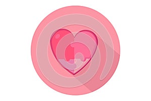 Valentine`s Love Puzzle Vector Icon