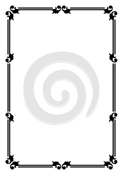 Decorative black rectangular framework. Vignettes corners.