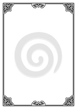 Decorative black rectangular framework. Vignettes corners.