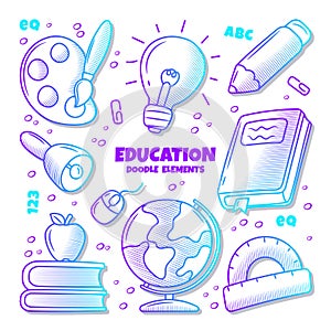 Colored Educational element set illustration