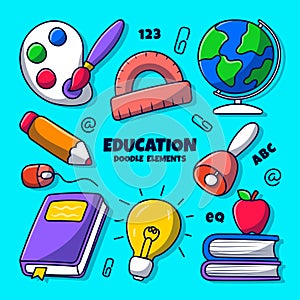 Hand drawn of Educational clipart element set
