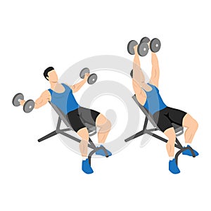 Man doing Incline dumbbell fly exercise.