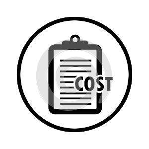 Business, financial, report, clipboard icon. Black vector.