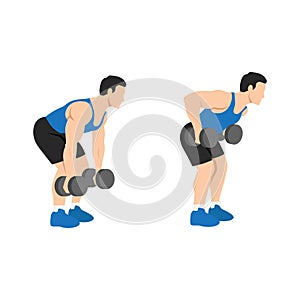 Man doing Dumbbell bent over rows exercise