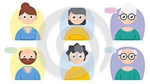 Set of people avatars of different ages and genders.