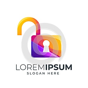 unlock pad gradient color logo icon
