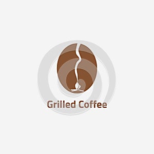 Coffee Logo With Bonfire