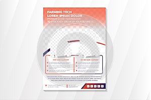 collection of farming technology flyer template design