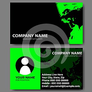 dark green business card. vector illustration