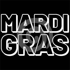 Mardi Gras, Typography design for Carnival celebration, Christian feasts, Epiphany, culminating Ash Wednesday, Shrove Tuesday. photo