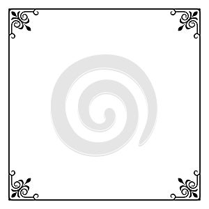 Decorative square black framework.