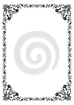 Decorative black rectangular framework. Vignettes corners.