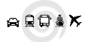 Public Transport Icon Set For Apps And Websites