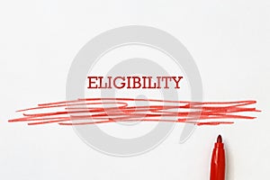 eligibility word on white photo