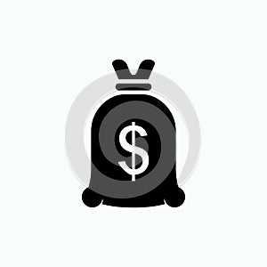 Money Bag Icon. Capital, Savings. Deposito Symbol - Vector. photo