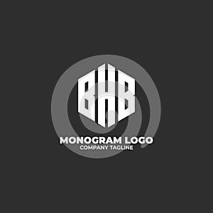 BHB letter logo creative design with vector graphic, simple and modern photo