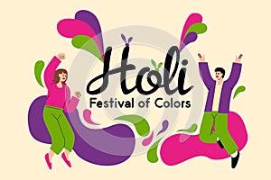 Holi festival of colors greeting card photo