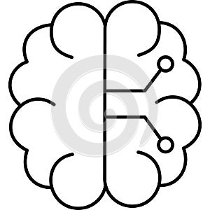 Ai Brain Chip illustration with isolated background