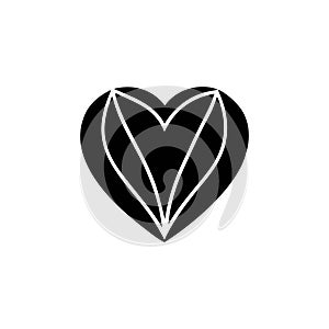 Heart doodle love icon