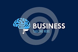 Brain Artificial Intelligence Logo design vector