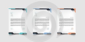 Set of corporate modern letterhead design template. creative modern letter head design template for your project