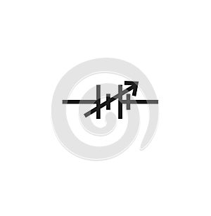 Variable resistor symbol in simple line art