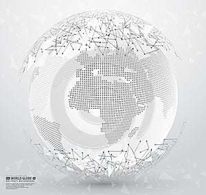 Abstract dotted globe earth vector