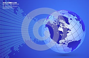 Abstract technology background with world globe