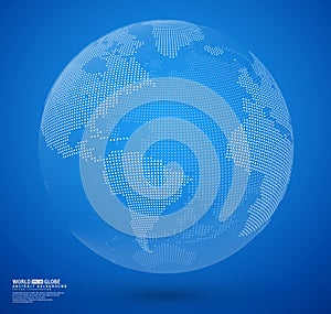 Blue abstract dotted globe vector
