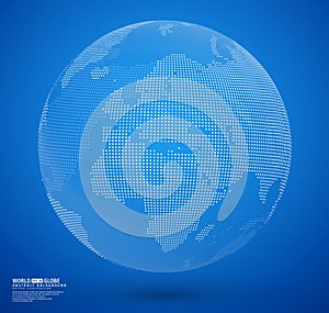 Blue abstract dotted globe vector