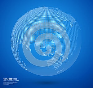 Blue abstract dotted globe vector
