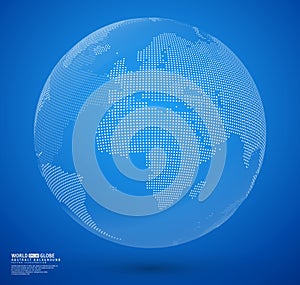 Blue abstract dotted globe vector